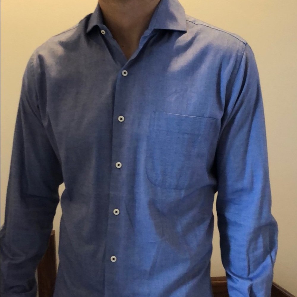 Peter Millar Blue Button Down, Medium - image 1